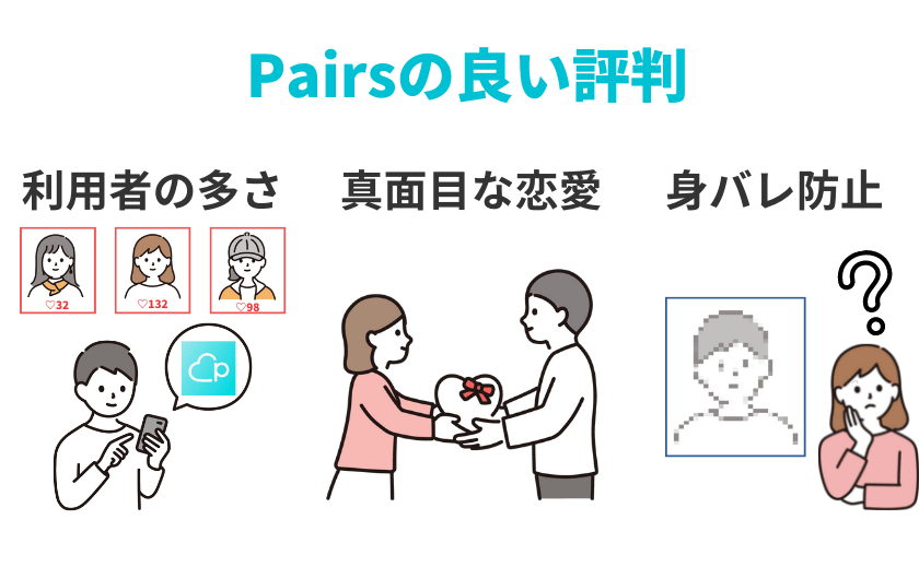 ペアーズ(Pairs)の良い評判について